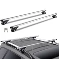 VEVOR Dachträger Universal Dachgepäckträger Auto Alu Querträger 90 kg Tragkraft, für erhöhte Seitenschiene mit Lücke, passend Innenabstand des Dachbalkens 19-118 cm, Rohrdurchmesser 28-68 mm