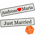 Kennzeichen Hochzeit mit Namen Deko Hochzeitsauto Hochzeitskennzeichen