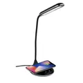Grundig Schreibtischlampe mit Kabelloser Ladefunktion - LED Nachttischlampe Dimm