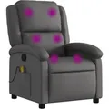vidaXL Massagesessel Relaxsessel Echtleder Grau 3205927
