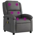 vidaXL Massagesessel Relaxsessel Echtleder Grau