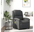 vidaXL Massagesessel, Massagesessel Relaxsessel Echtleder Grau
