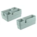Gariella 1x Schubladen-Organizer Set Aufbewahrungs-Box Einteiler verstellbar pastell-grün