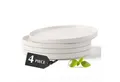 MiaMio Teller-Set Luxe Speiseteller 4er-Set Weiß (4-tlg), Steingut