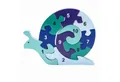 GICO Steckpuzzle Holzpuzzle Schnecke mit Zahlen von 1 bis 10- 3935, Puzzleteile