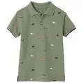 vertbaudet Poloshirt Jungen Poloshirt mit Allover-Print grün 128