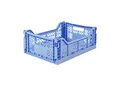 Ay-Kasa Faltbox, stabile Faltbox aus Kunststoff, stapelbar, Midi (40x30x14cm), babyblau