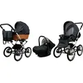 Babylux® Classic Exclusive | 3in1 Kinderwagen Set | White Dots | Kombikinderwagen | Kinderwagens