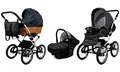 BabyLux Kinderwagen 3in1 mit Autositz für Kleinkinder – Kinderwagen für Neugeborene und Kleinkinder –– Baby Neugeborenen Kinderwagen – 59x105x125cm – Max 15kg – White Dots Silver Frame