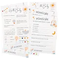 TNEDFOD 20 x Babyshower Ratespiel Karten zum Ausfüllen, Beidseitig Bedruckt, Ratespiel für die Babyparty, Tippkarten Jungen und Mädchen für die Gender Reveal Feier und Babyshower Spiele - Deutsch