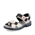 Rieker Damen Klassische Sandalen 68851, Frauen Sandalen,Sommerschuhe,Freizeitschuhe,offene Schuhe,Strandschuhe,Weiss (80),42 EU / 8 UK