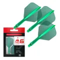 Target Darts K Flex Integrated Dart Flights and Shafts, Nr.6 Grün (Short) | 3er Pack K-Flex - No6, Kflex All In One Moulded Dart Flight & Stem | Professionelles Dart Zubehör