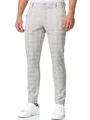 JEFF Herren JFLeo Chino Stoffhose mit 4 Taschen | Chinohose Herrenhose Stretch Hose Grey Check, 38/32