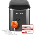 KLAMER Eiswürfelmaschine, 10 Eiswürfel in 7-9 Minuten, 15 kg Eiswürfel pro Tag, 2 Eiswürfelgrößen, 2,1 L Wassertank, 120 W Ice Maker mit Time... - Schwarz
