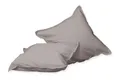 2 Stück Hahn Renforce Kissenbezüge 40x40cm stonewashed kitt steingrau 123061-722
