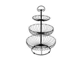 Auroni - Filigrane Obst Etagere -3 stöckig - D = 30 cm - H = 47 cm - Obstkorb - Obstschale - für mehr Platz auf der Küchen - Arbeitsplatte - dekorativ - mit Ring Griff