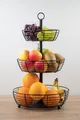 Etagere -  Obstetagere 3 stöckig - dekorativer Obstkorb - schwarz D=30 H= 47 cm