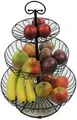 Etagere - Obst Etagere 3 stöckig - dekorativer Obstkorb - schwarz (30 x 30 x 47)
