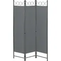 Raumteiler Saragossa 3-teilig 120x171 cm Paravent Trennwand 3-tlg. Sichtschutz Stellwand Spanische Wand Dunkelgrau - Dunkelgrau
