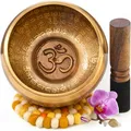 Große Tibetische Klangschale XXL 800g, 16cm. Set für Yoga Meditation Schule Gong