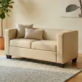 2er Sofa Couch Loungesofa Lille Leder, creme