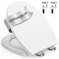 Surfou WC Sitz Mit Absenkautomatik, Toilettendeckel Weiß Oval Toilettenbrille Klodeckel Klo Deckel, Toilettensitz Absenkbarer Klobrille Toilet Seat Toilettenbrillen Toiletten Klositz Absenkbarer