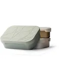 MAMEIDO Brotdose Edelstahl 1200 ml, mit flexiblem Trenner & Silikondeckel, Lunchbox Erwachsene, leichte Vesperbox Kinder, Brotbox Kinder mit Fächern (Desert Sage)