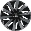 Bolzen Set 4 Radkappen 16 " Zoll Radkappen Auto Lazio SPC1691BKGR Schwarz Gri