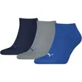 PUMA Sneakersocken PUMA UNISEX SNEAKER PLAIN (3 Paar) mit kleinem Logo blau|bunt|grau 43-46