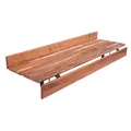 SAM Balkongeländer-Ablage Jochen, Akazienholz massiv & geölt, Balkonablage/Geländertisch aus Massivholz, Geländerbrett für Balkon oder Terrasse, pflegeleichtes Unikat, 98 x 32 x 18,5 cm