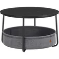 Vasagle Couchtisch mit Stoff-Korb Ø 75 cm x 45 cm Schwarz-Grau