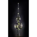 Krinner 76030 Weihnachtsbaumspitze Warmweiß LED Transparent Mundgeblasenes Glas, mit Schalter