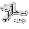 Zilan Badarmatur ZLN--8177 (Set) Edelstahl,DIN-Anschluss,inkl. Handbrause & Brauseschlauch