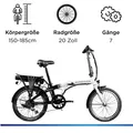 Zündapp Z120 20 Zoll E Bike Faltrad für Damen Herren 150 - 185 cm E Klapprad schwarz weiß