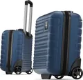 TRAVELY Premium Handgepäck Koffer 40x30x20cm - passend für Ryanair, Lufthansa, Eurowings und co. I 26L Trolley Handgepäck mit sanften Rollen, Reisekoffer, Blau