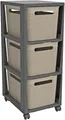 Rotho Brisen Rollcontainer 3 Schubladen Cappuccino Anthrazit 3 x 16 Liter