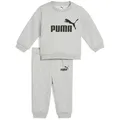 PUMA Trainingsanzug MINICATS ESS CREW SET FL INF (2-tlg), mit Kapuze, aus kuscheligem Fleecestoff grau 62 EU