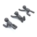 Umbra Buddy Wandhaken Set - Dekorative Haken für Jacken, Schals, Taschen & Handtücher - 3er Set, dunkelgrau (Dunkelgrau)