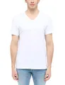 MUSTANG Herren T-Shirt Amado 2er Pack - Regular Fit S- 6XL Weiss Schwarz Stretch, Größe:5XL, Farbe:General White 2045