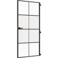 vidaXL Innentür Schlank Schwarz 93x201,5 cm Hartglas und Aluminium 155128