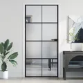 Vidaxx Innentür schmal 93x201,5 cm Hartglas und Aluminium schwarz