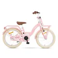 SJOEF Classic Kinderfahrrad 18 Zoll | Ab 5-7 Jahren | einfache Montage (95% vormontiert) | Kinder Fahrrad für Mädchen/Jugend | Kleidergröße von 103 bis 118 cm | inklusive Seitenständer - Rosa