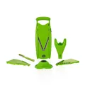 Börner V5 PowerLine Plus Set Gemüsehobel, Obst- & Gemüseschneider mit Fruchthalter, Scheibeneinschub, Sparschäler, 10 Schnittarten, 6 tlg. Set, Grün