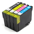 OBV Druckerpatronen kompatibel mit Epson 604 604XL, Multipack, Schwarz/Cyan/Magenta/Gelb, für Expression Home XP-2200, XP-3200, Workforce WF-2910 DWF