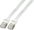 EFB Elektronik EFB-Elektronik Patch-Kabel RJ-45 M bis M 50 cm U/FTP CAT 6a geformt flach weiß (K5545WS.0,5)