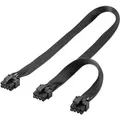 goobay PCIe Netzteil Kabel 8 Pin auf Dual 6+2 Pin (8 Pin) für Grafikkarten, Y-Adapter für ATX Netzteil, 63 cm + 23 cm, nicht für CPU/EPS geeignet, schwarz 59714