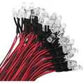 LED Diode rot 5mm 12V 20cm Kabel 100 Stücke Leuchtmittel Elektronik