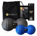 BOZEERA Massageball [FASZIEN DUOBALL 8CM & 12CM ] Peanut Ball Set, Faszienrolle - Faszien Massage Bälle Set 2-tlg., Set Inkl. Video-anleitung, Poster & Tasche – BOZEERA®: Premium Set