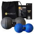 BOZEERA Duoball Set 12 & 8 cm – Faszienrolle Set inkl. Video, Poster, Tasche