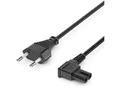 deleyCON deleyCON 1,5m Netzkabel Stromkabel Eurostecker auf C7 Buchse 90° Stromkabel